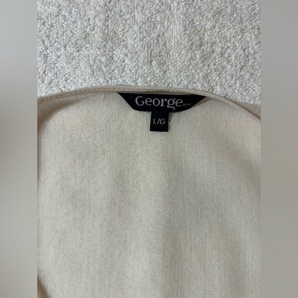 George Cream Ruffled Blouse Coverup with Long Sleeves - Picture 5 of 5